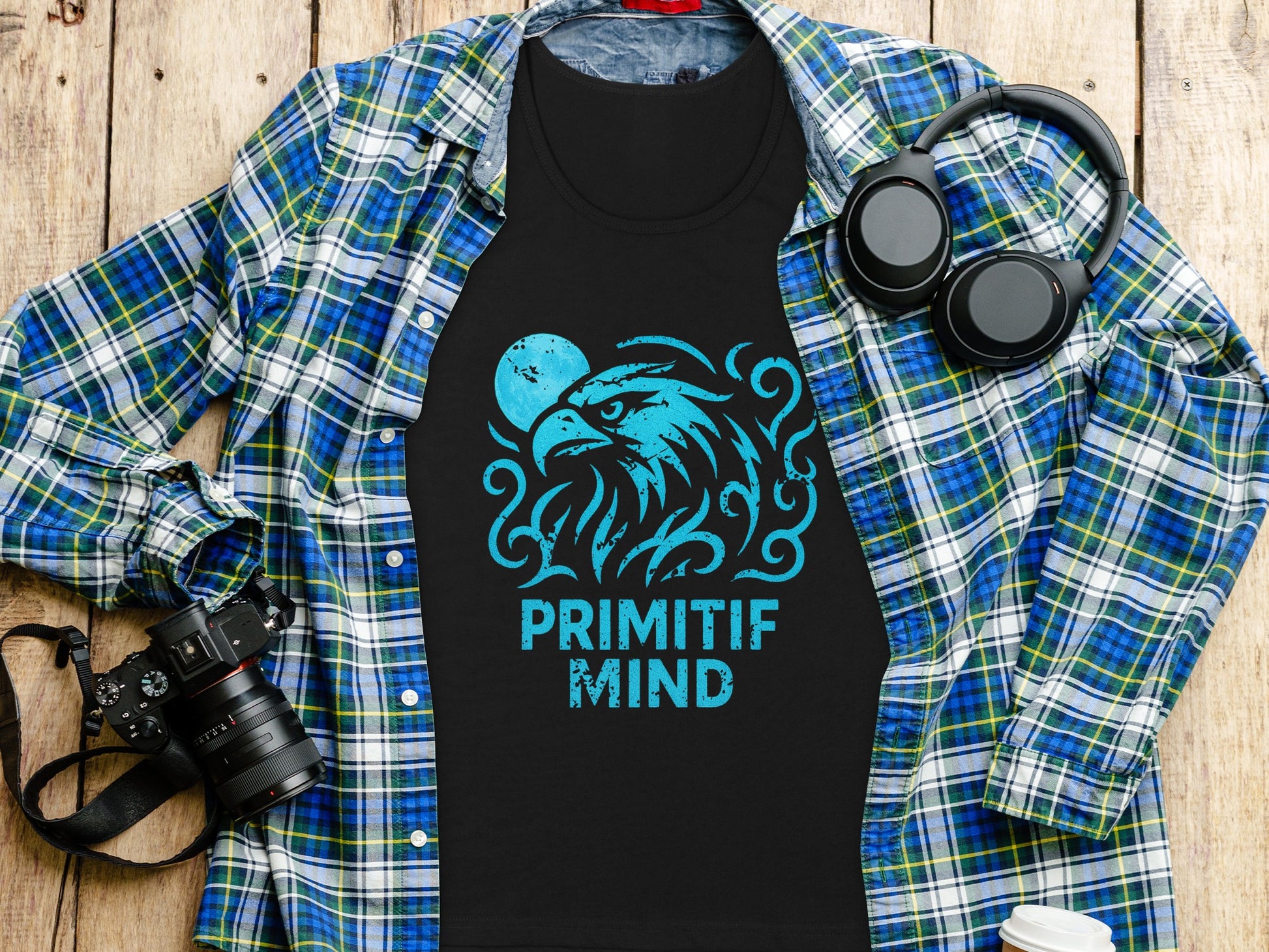 Priminitif Mind Eagle Moon Graphic Tee Shirt product