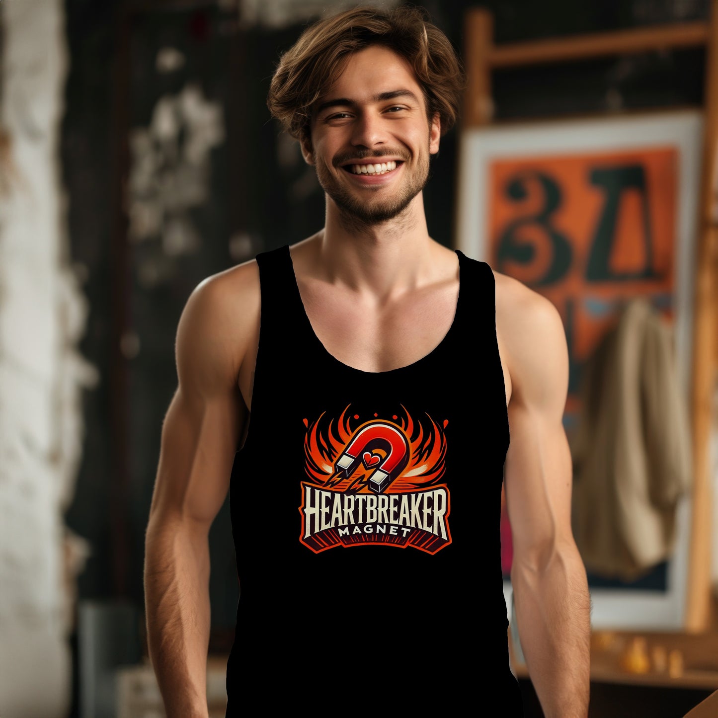Heartbreaker Magnet Graphic Black Tank Top product type