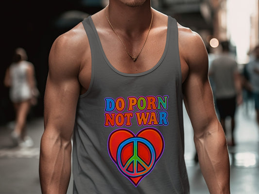 Do Porn Not War Heart Peace Sign Tank Top product