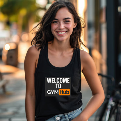 Welcome to Gym Hub Black Tank Top product