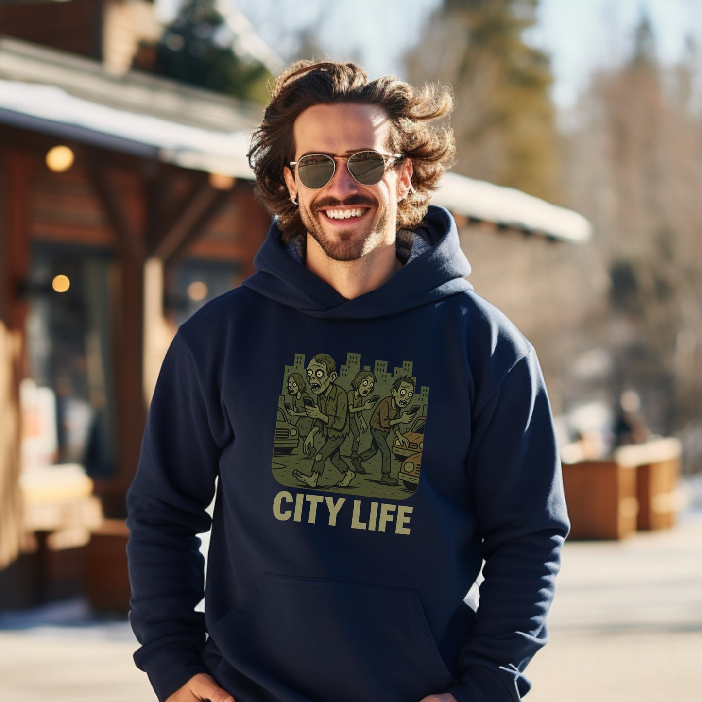 City Life Graphic Hoodie Perfect for Outdoor Adventures