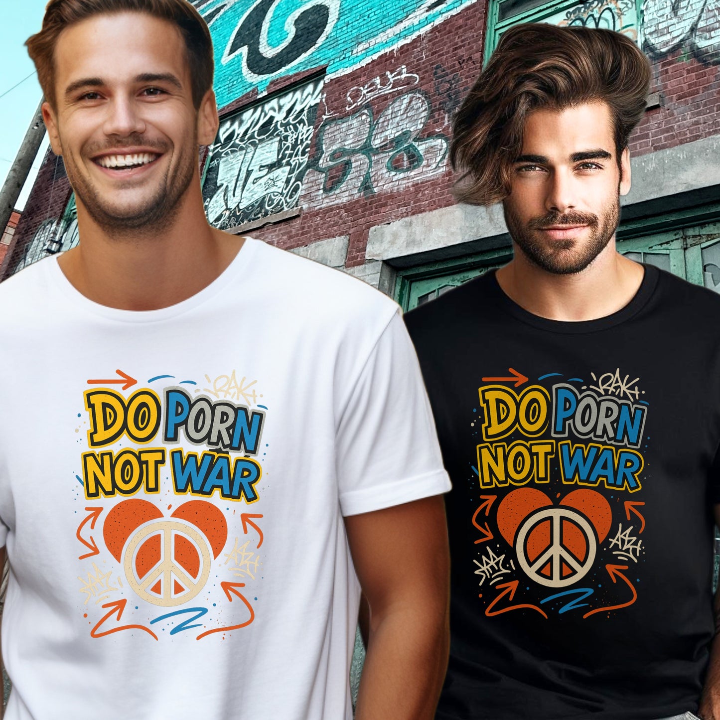 Do Porn Not War Colorful Peace Graphic T-shirt product