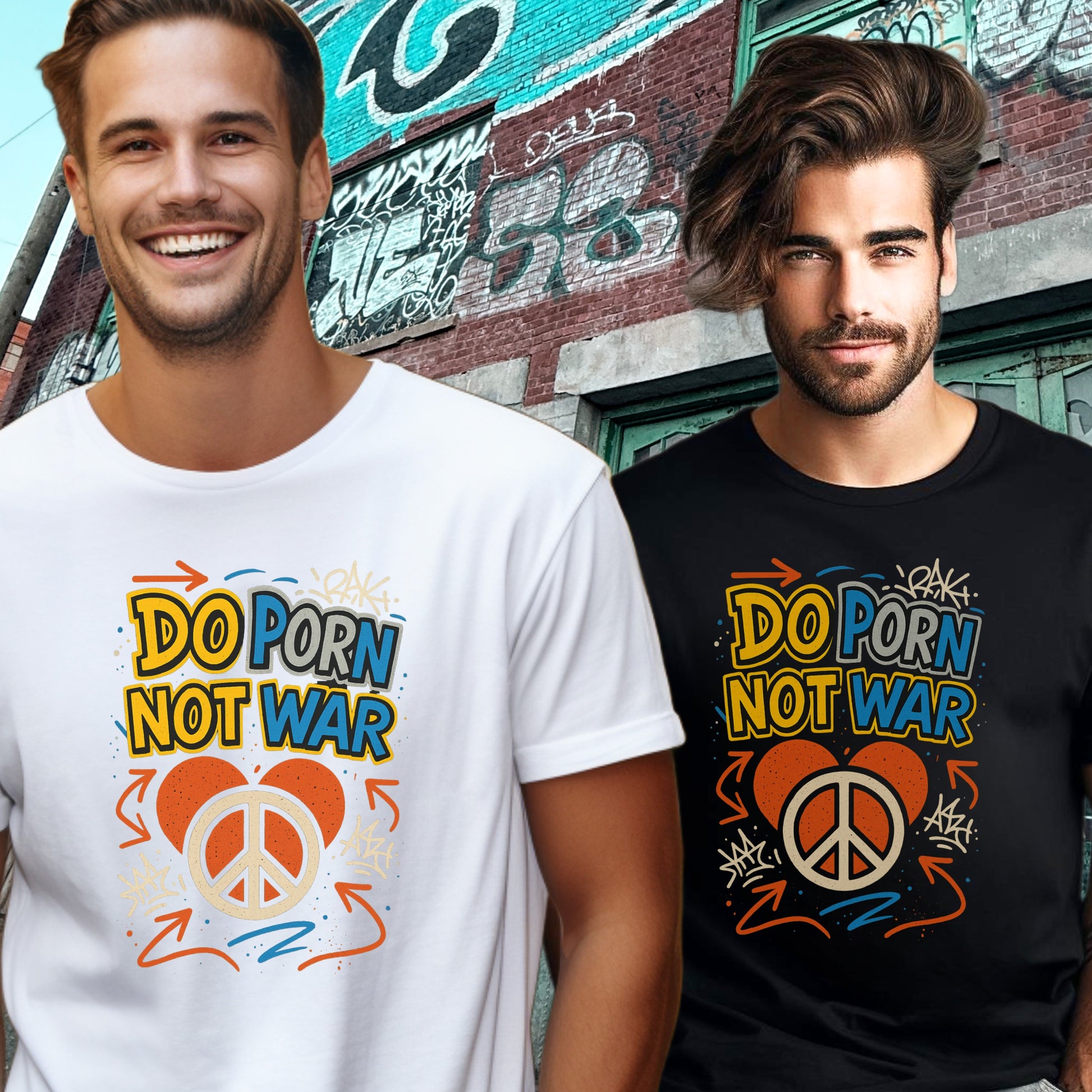Do Porn Not War Colorful Peace Graphic T-shirt product