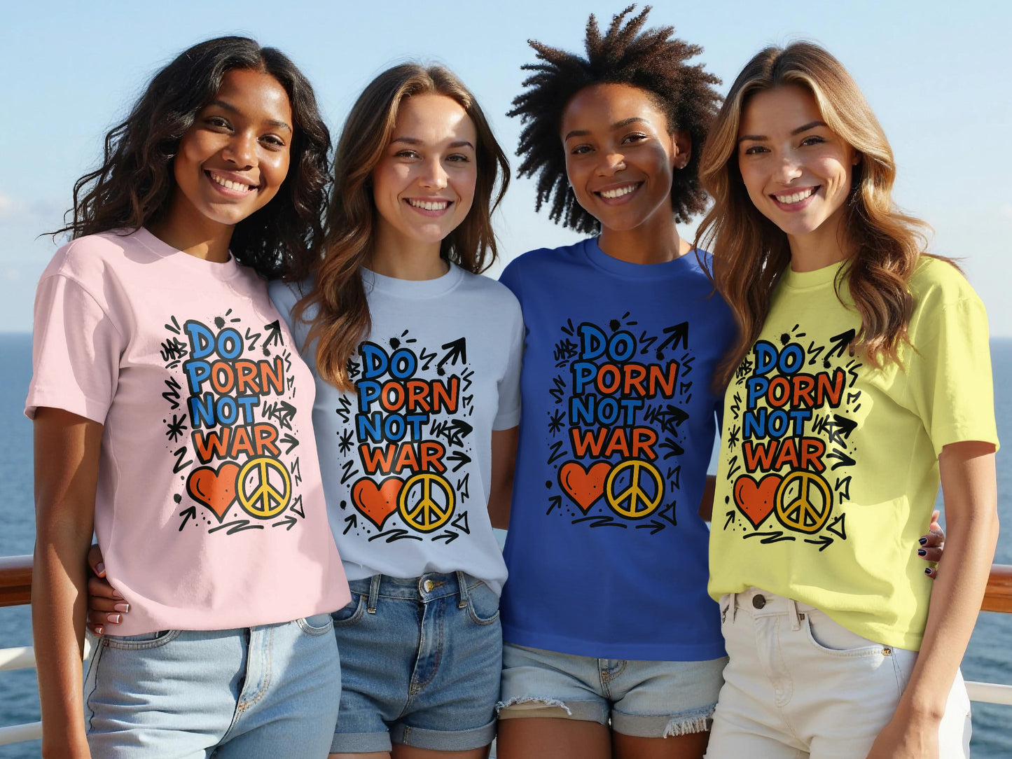 Do Porn Not War Peace Symbol Graphic Tee shirt product