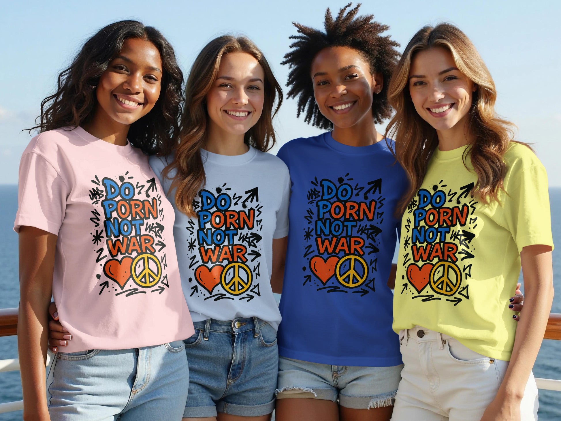 Do Porn Not War Peace Symbol Graphic Tee shirt product