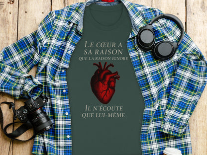 Le cœur a sa raison French Graphic T-shirt