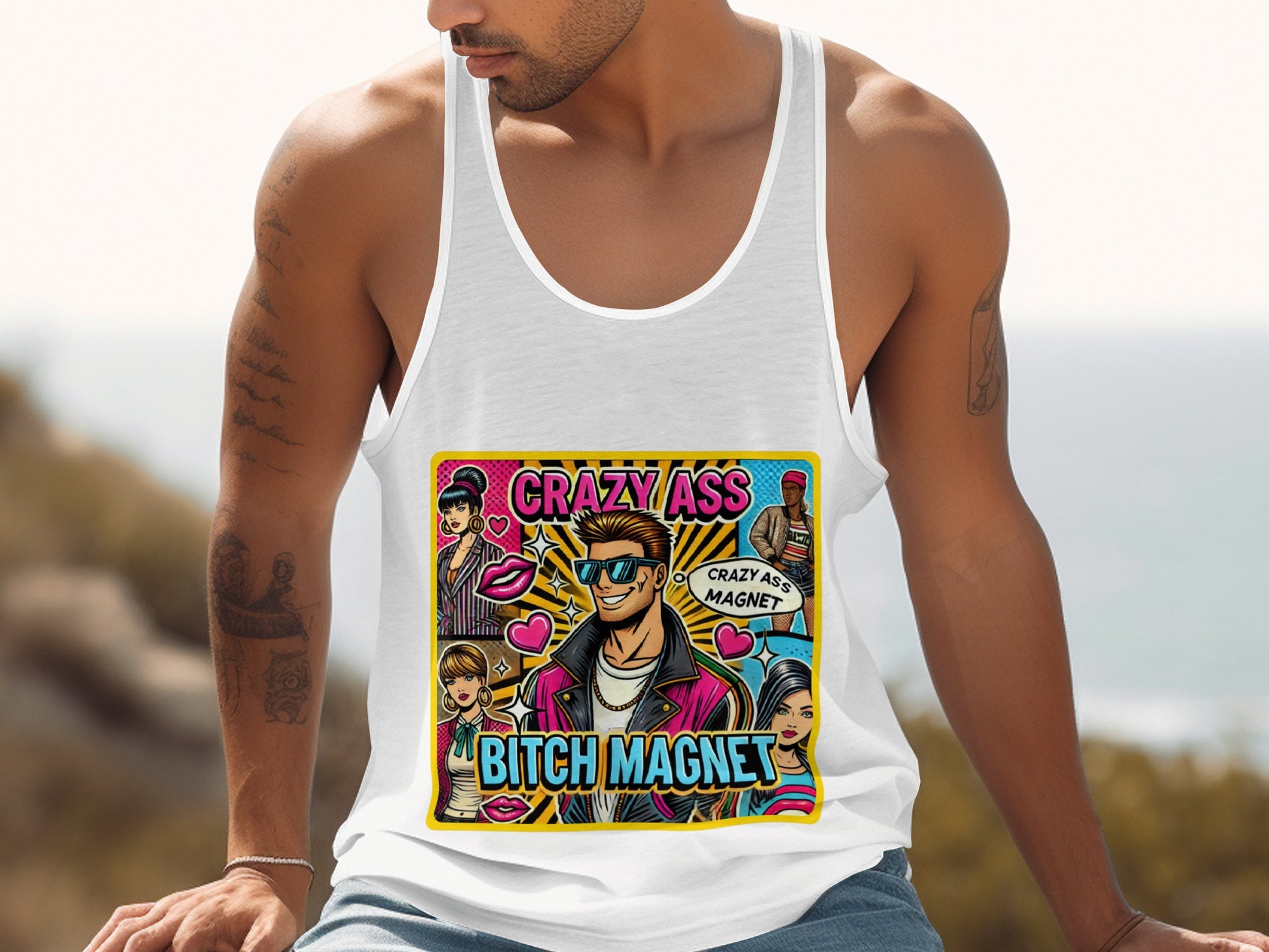 Crazy Ass Bitch Magnet Fun Graphic Tank Top product