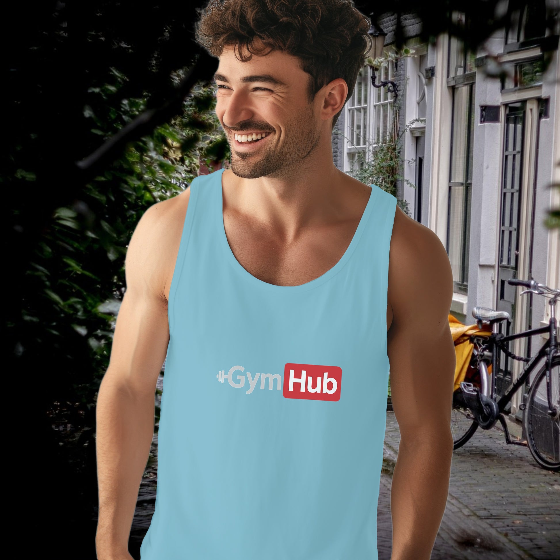 GymHub Logo Printed Sleeveless Gym Tank Top product