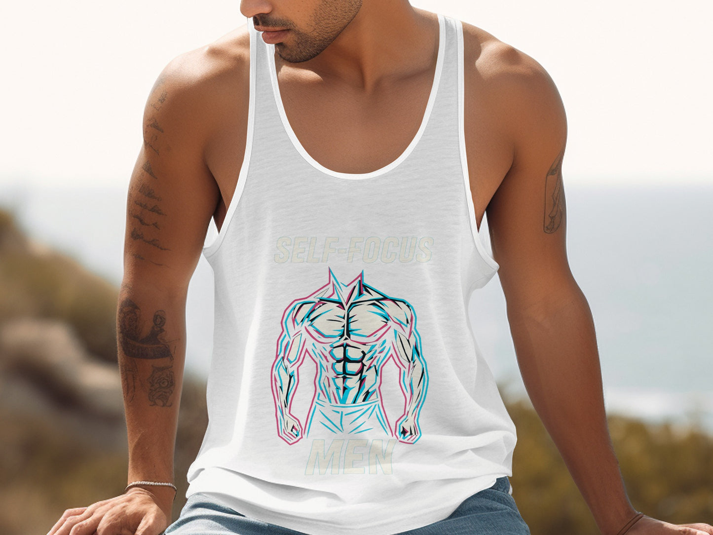 Self Focus Men Graphic Tank Top Clothing Product