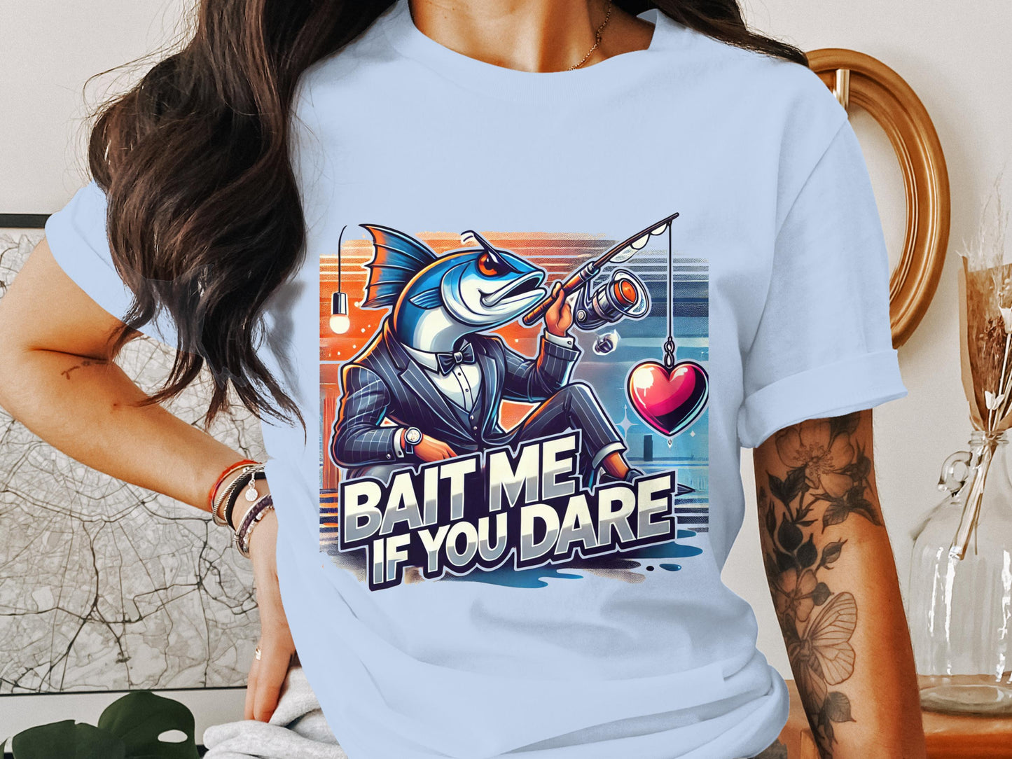 Bait Me If You Dare Graphic Fishing Tee Shirt Product