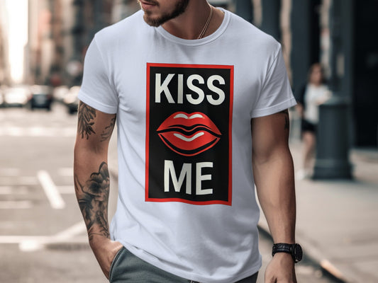 Kiss Me Graphic Tee for Men Casual T-shirt product