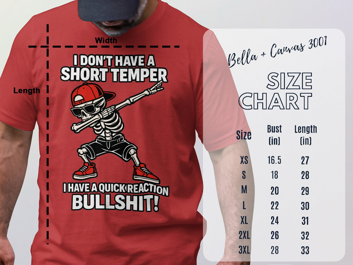 Red T-Shirt with Skeleton Dab and Funny Quote
