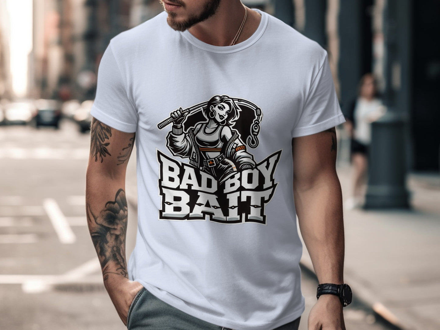 Bad Boy Bait White Graphic T Shirt product