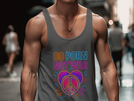 Do Porn Not War Peace Sign Graphic Tank Top product type