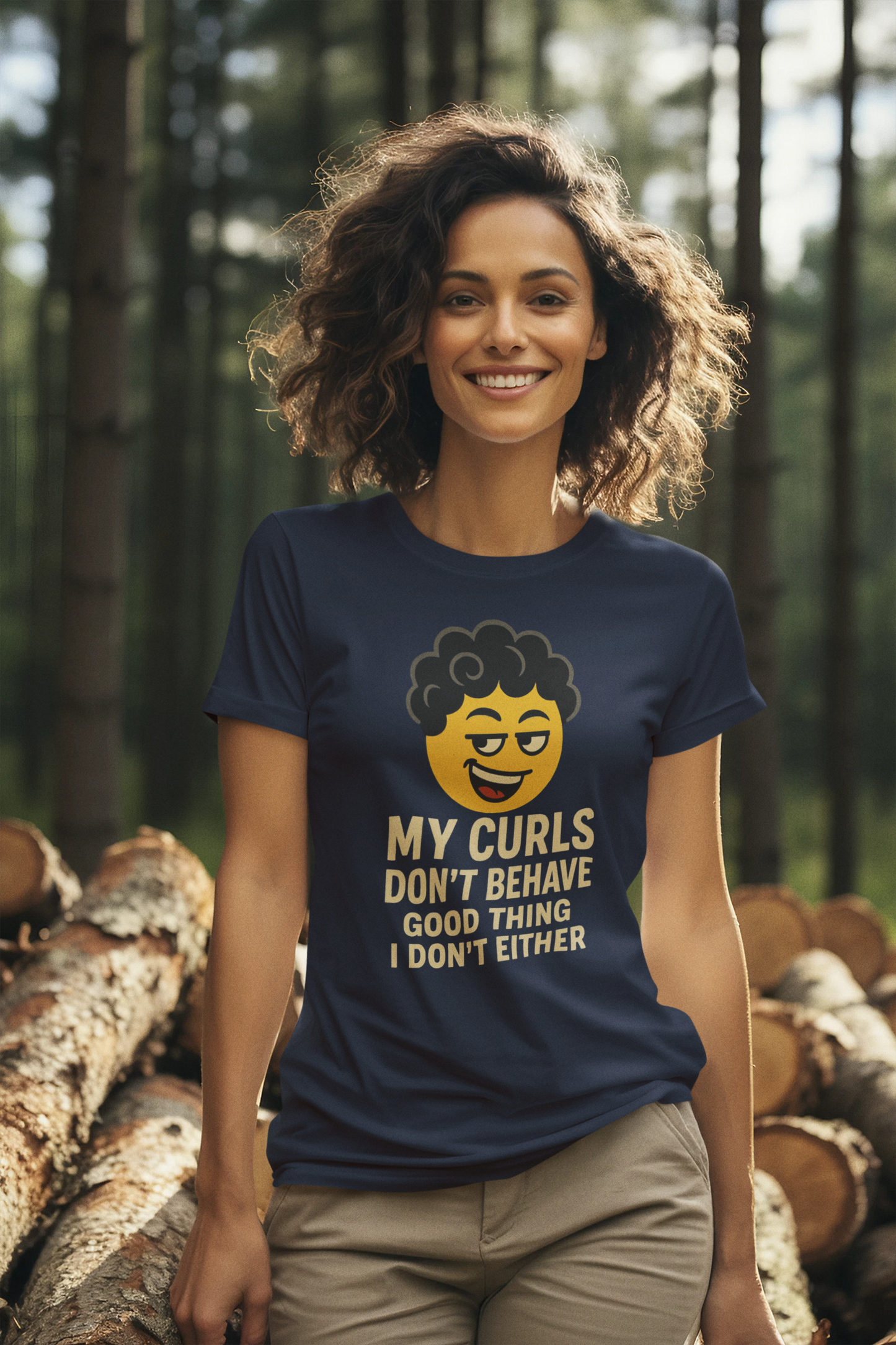My Curls Don’t Behave – Playful Unisex Statement Tee