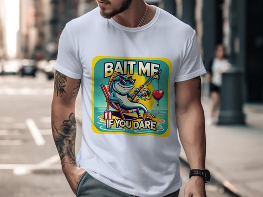 Bait Me If You Dare Funny Fishing Graphic T-shirt product