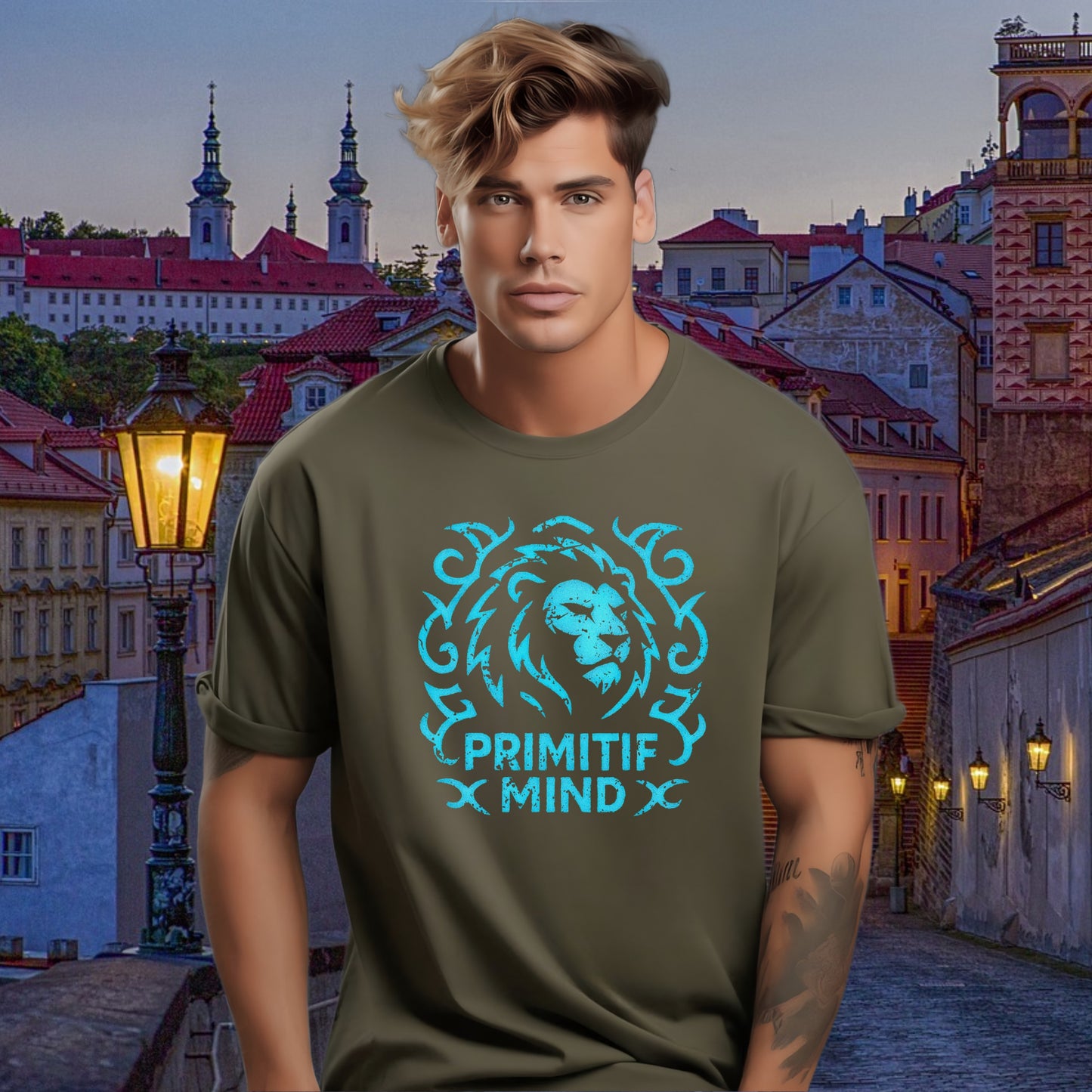 Primitif Mind Blue Lion Urban Graphic T-Shirt product