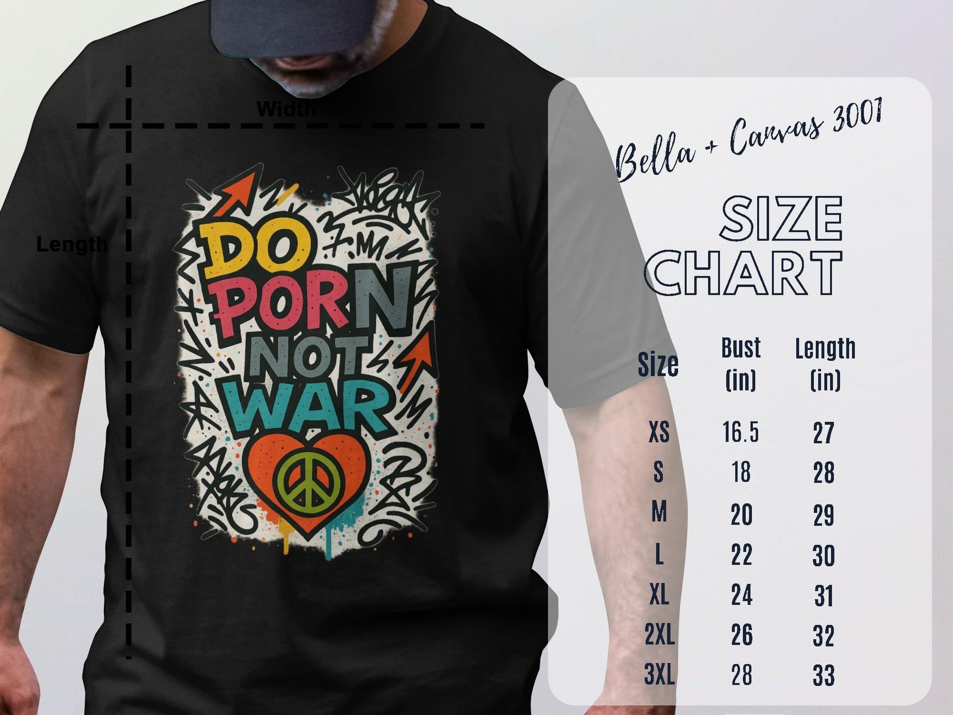 Do Porn Not War Graphic Slogan T-shirt product