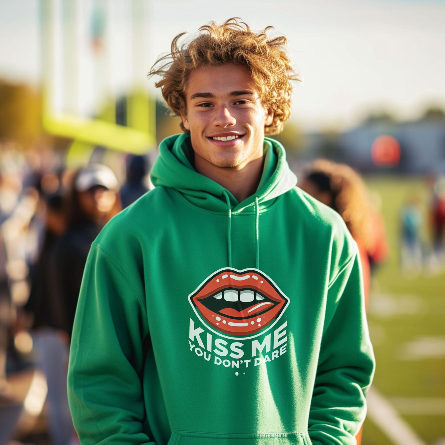 Kiss Me You Don't Dare Slogan Hoodie product type