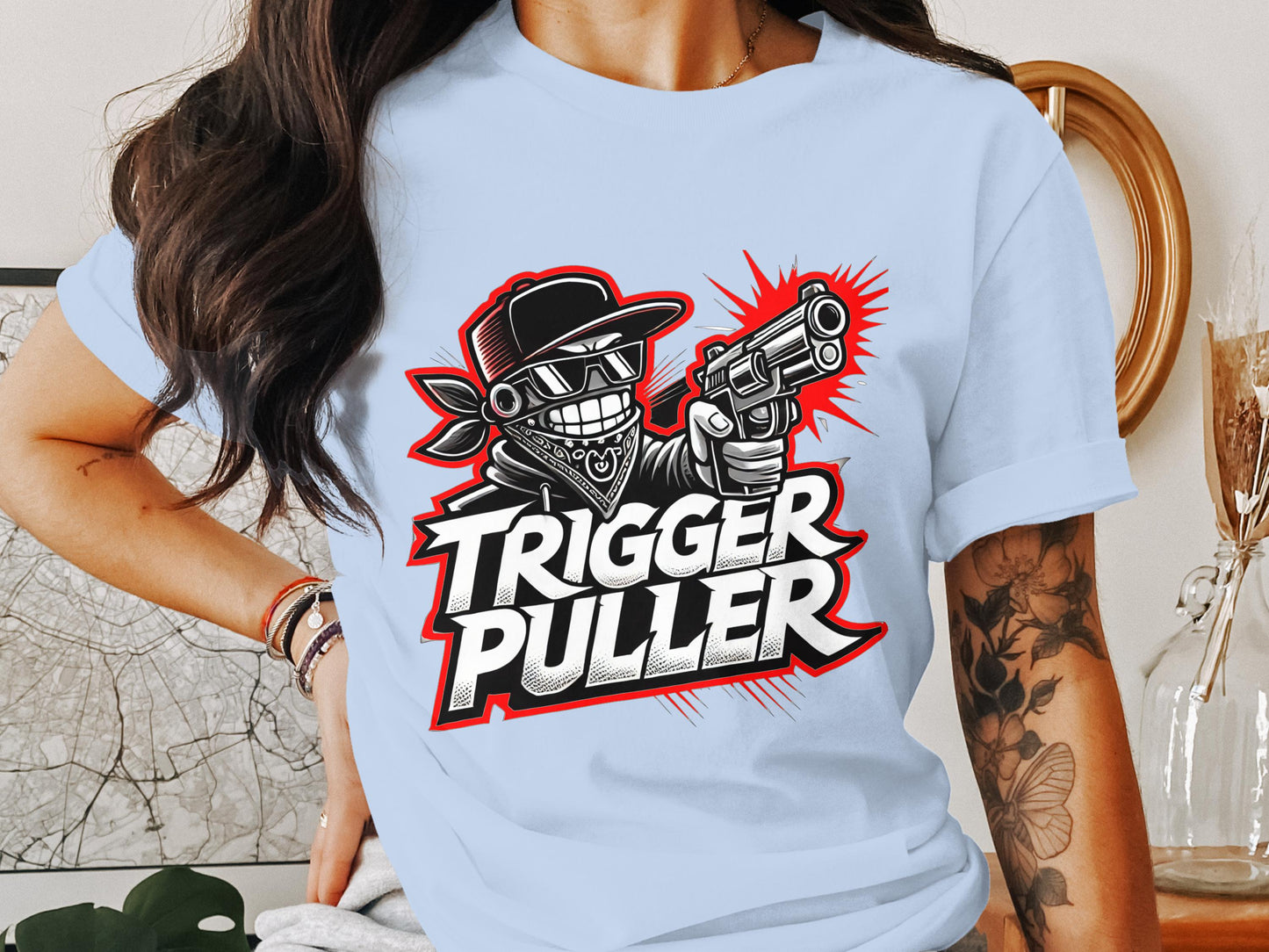 Trigger Puller Graphic T-Shirt Trendy Fashion Product
