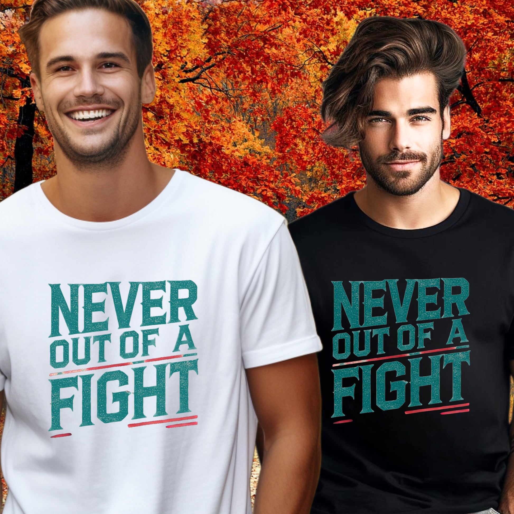 Never Out of a Fight Graphic Tee Shirt product type