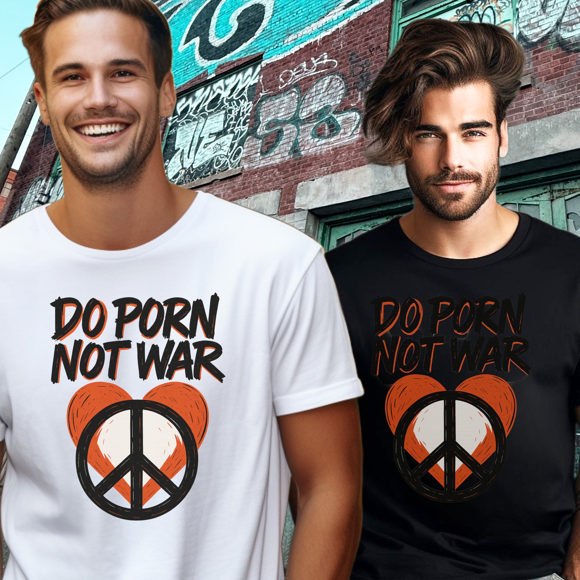 Do Porn Not War Peace Symbol Graphic T-shirt product type