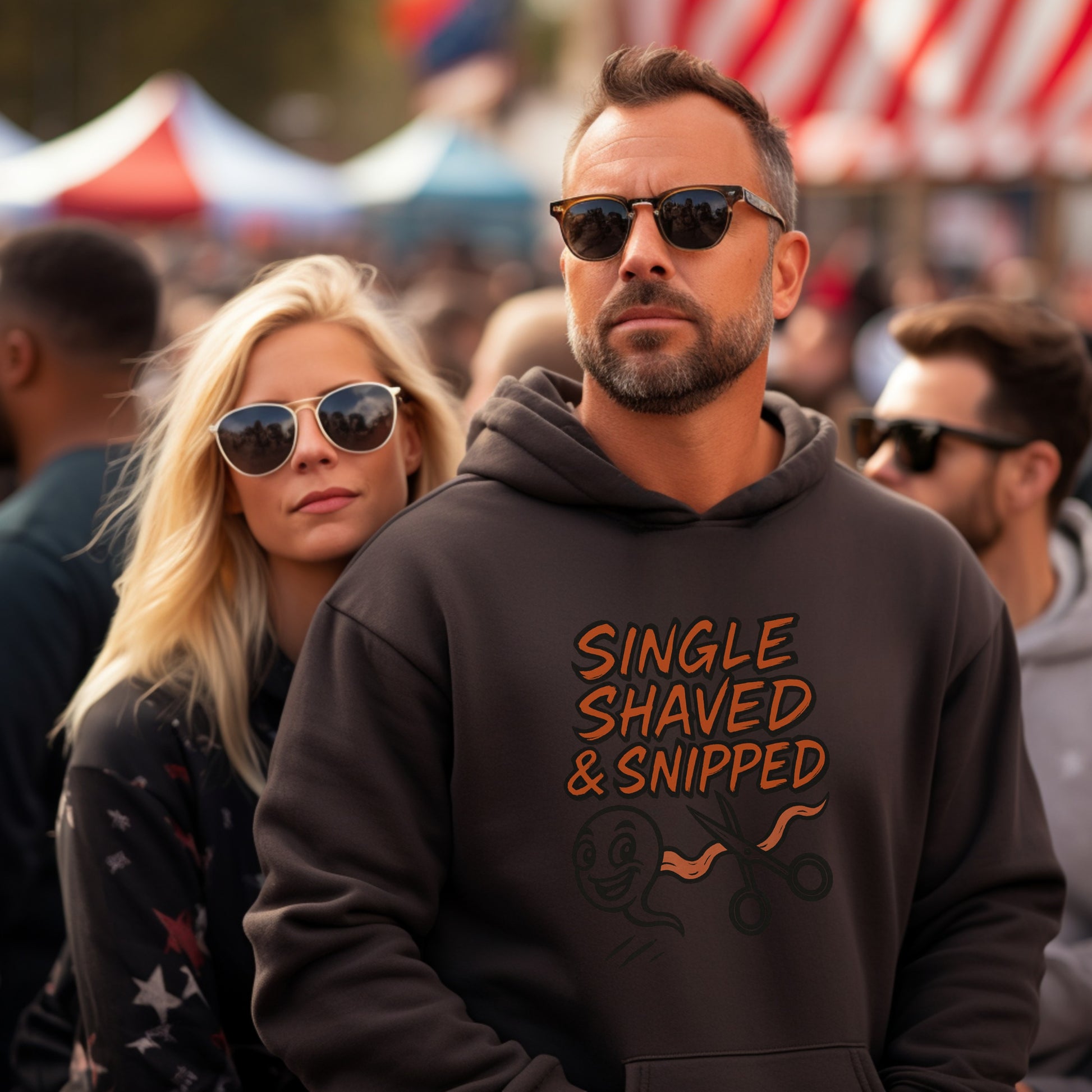 Single Shaved Snipped Graphic Hoodie product type