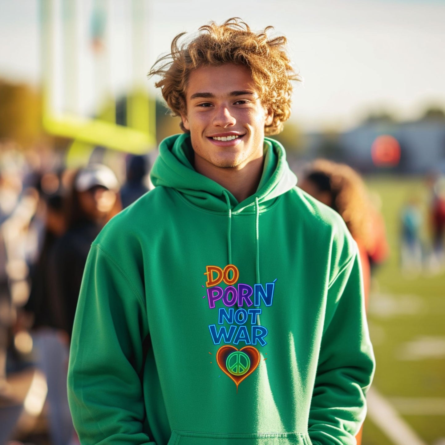 Do Porn Not War Peace Sign Graphic Hoodie product