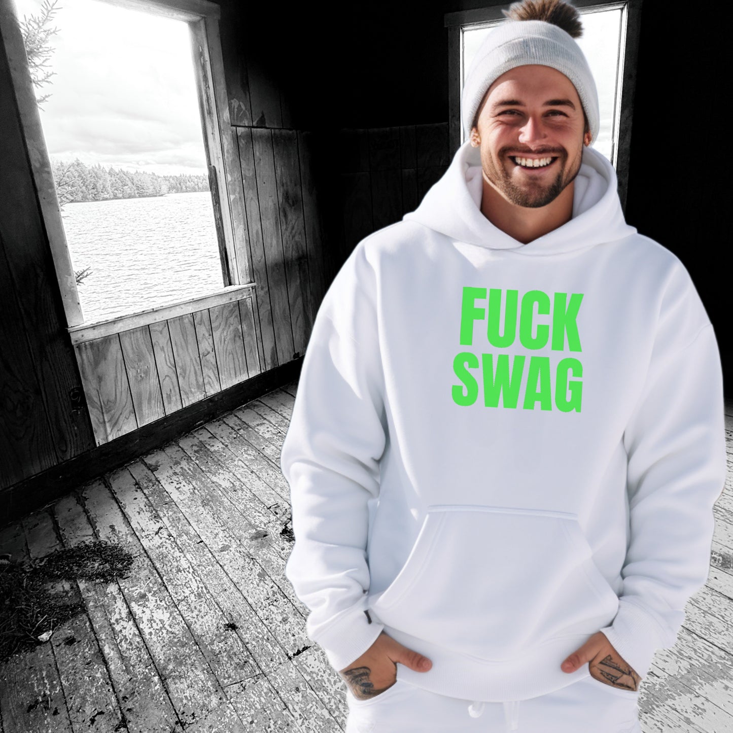 Fuck Swag Embroidered Bold Hoodie