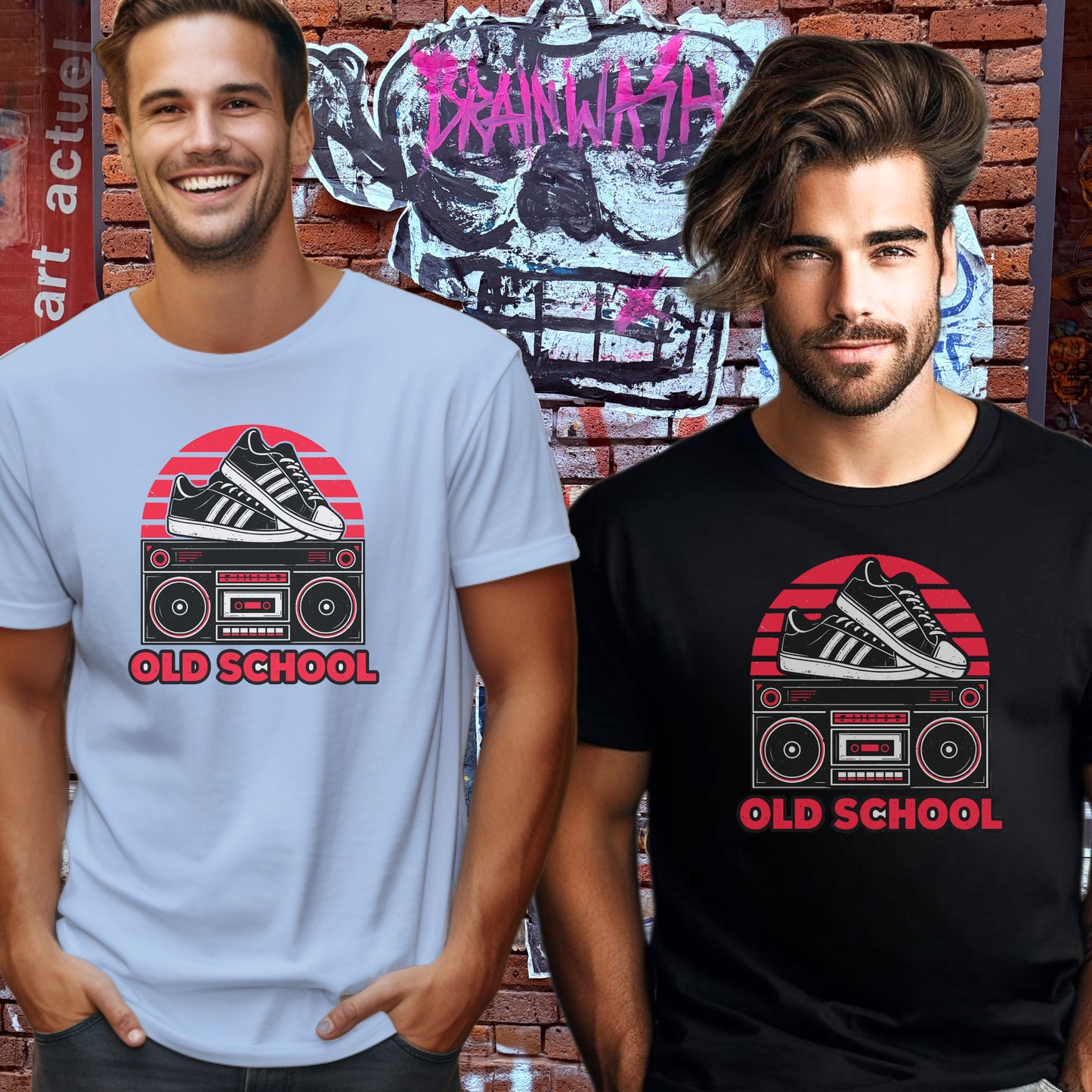 Old School Retro Boombox Graphic Men's T-Shirt