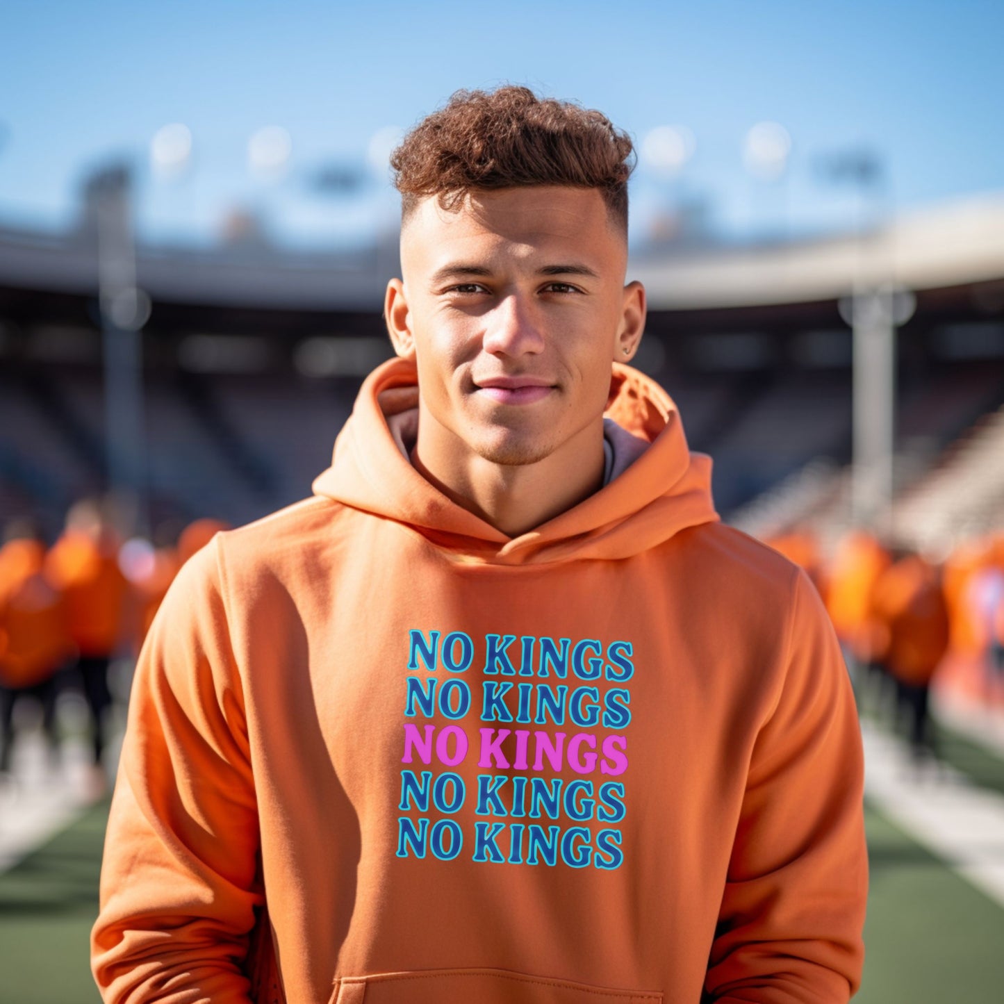 No Kings Graphic Design Hoodie for Casual Wear