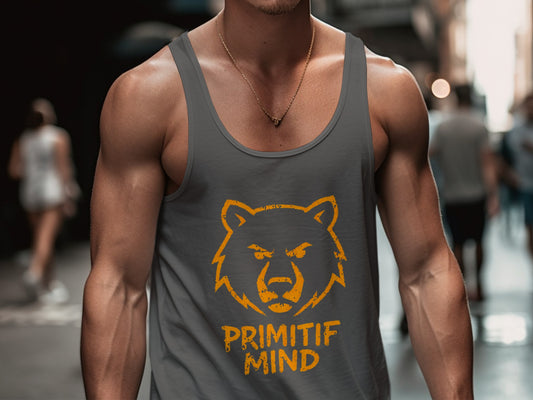 Primitif Mind Tank Top with Bear Graphic Design product type