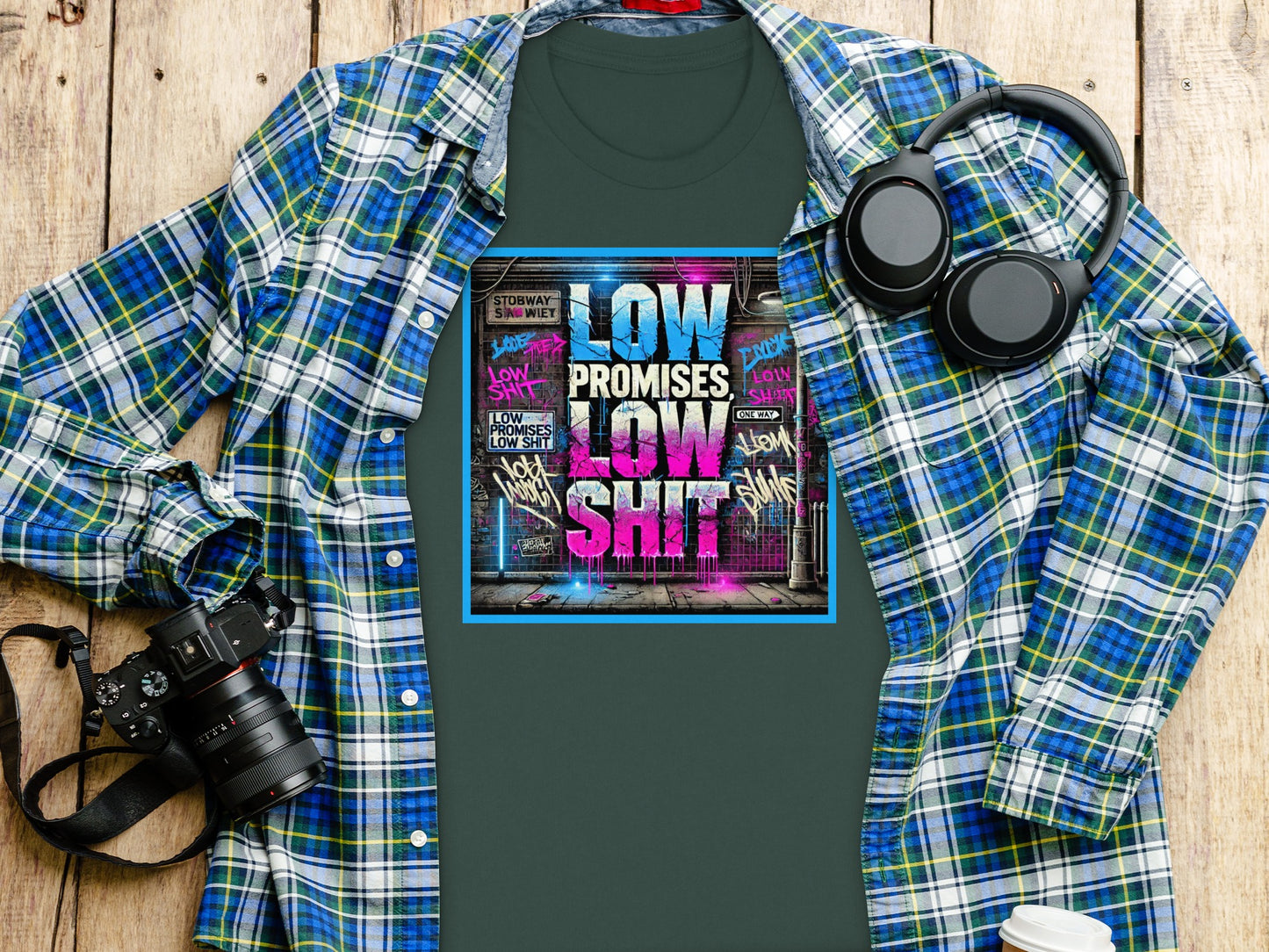 Low Promises Low Shit Graffiti Style Shirt product