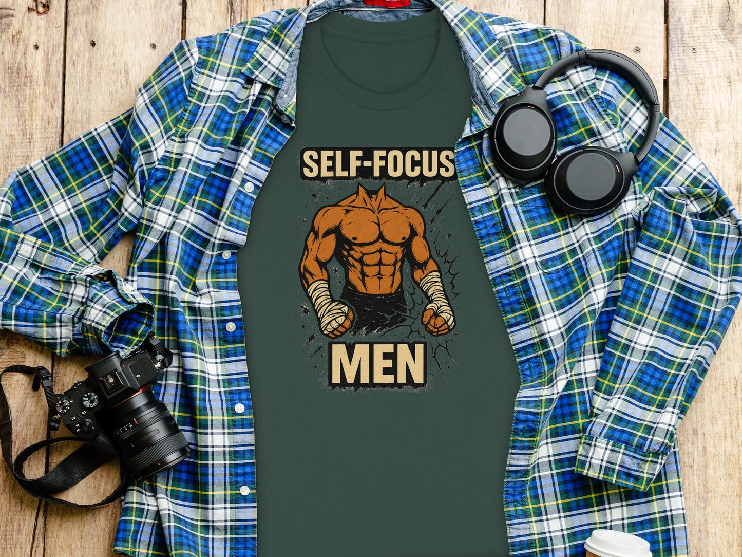 Self-Focus Graphic Shirt for Men Casual Wear Tee