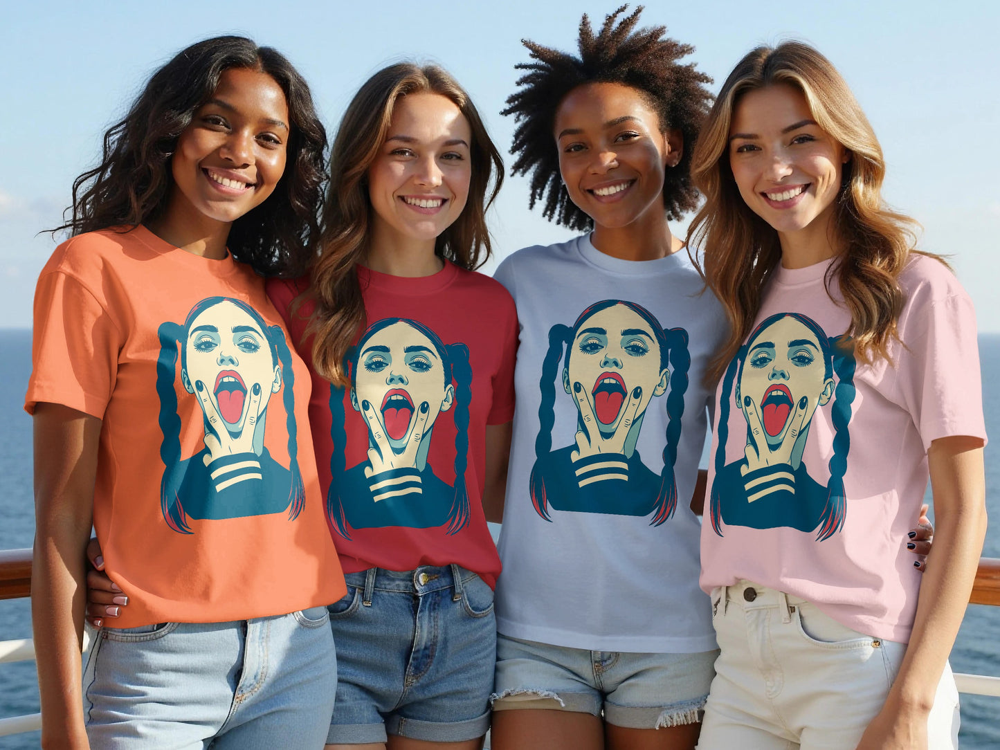 Unique Vibrant Graphic Teen Girls T-shirt Fashion Tops