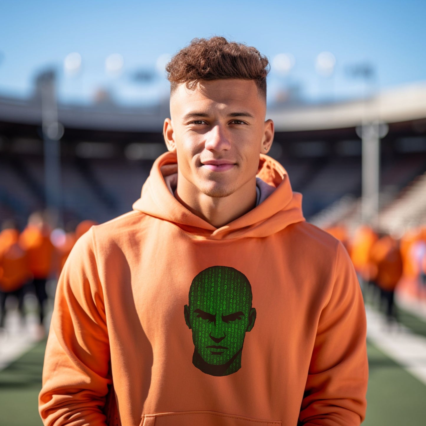 Cyber Face Hoodie Ideal for Stadium Events