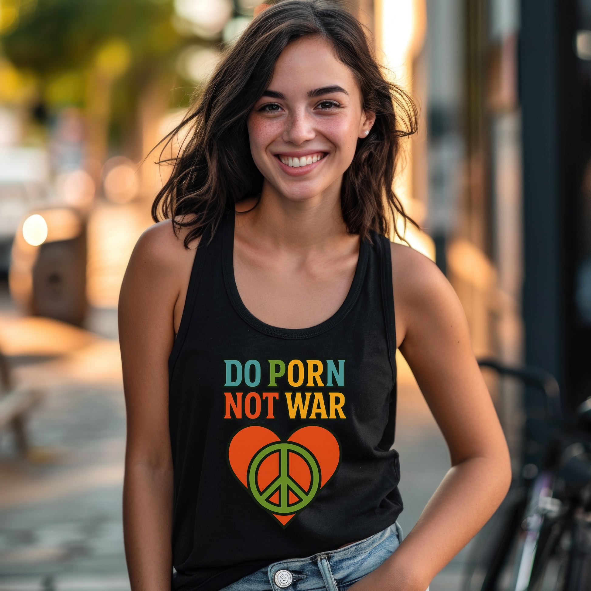 Do Porn Not War Peace Symbol Women's Tank Top Product