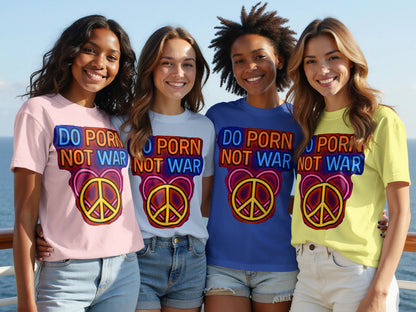 Colorful Do Porn Not War Peace Sign Graphic T-Shirt product