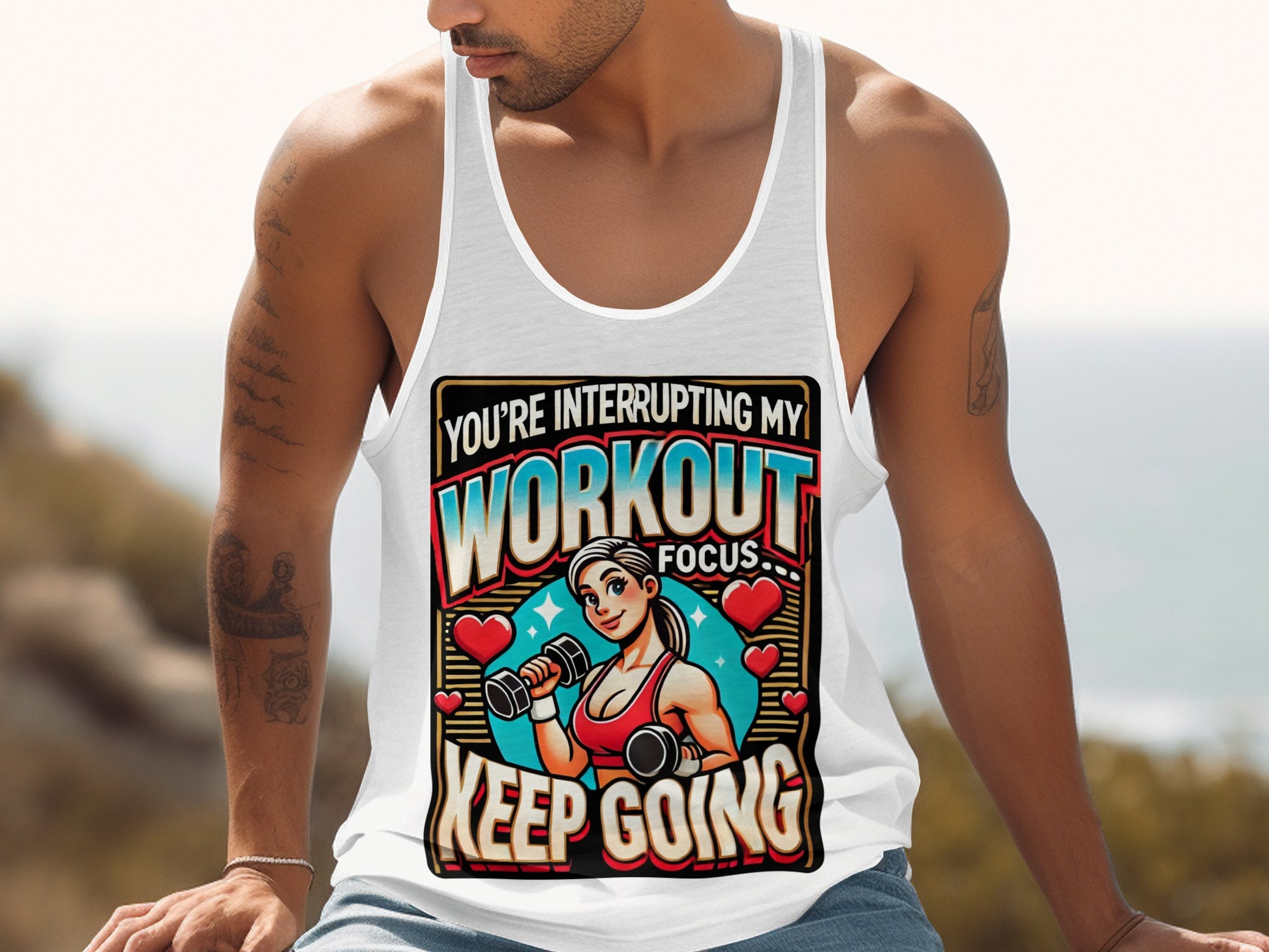 You're Interrupting My Workout Focus Keep Going Tank Top Product