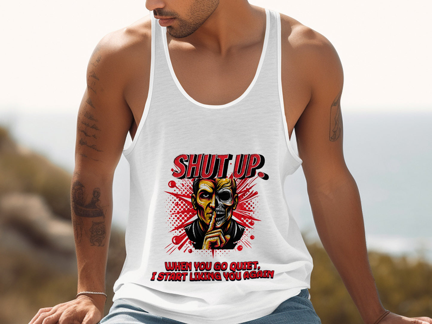Shut Up I Start Liking You Again Graphic Tank Top product type