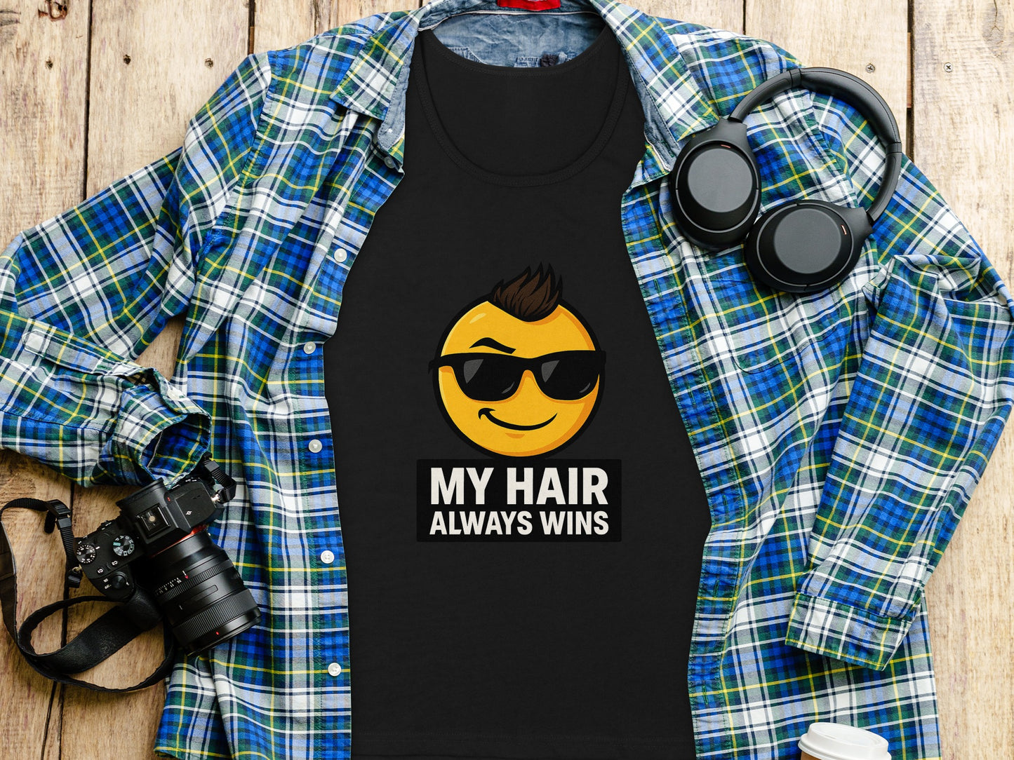 My Hair Always Wins Graphic Tee Shirt product type