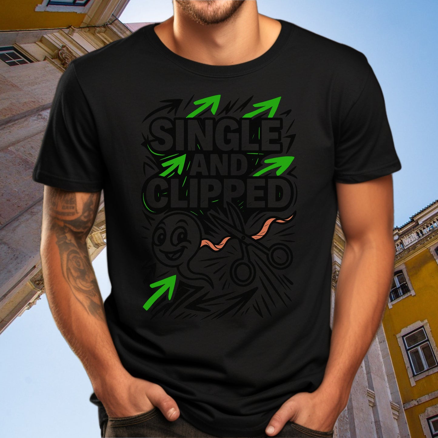 Single And Clipped Graphic Design Tee Shirt product