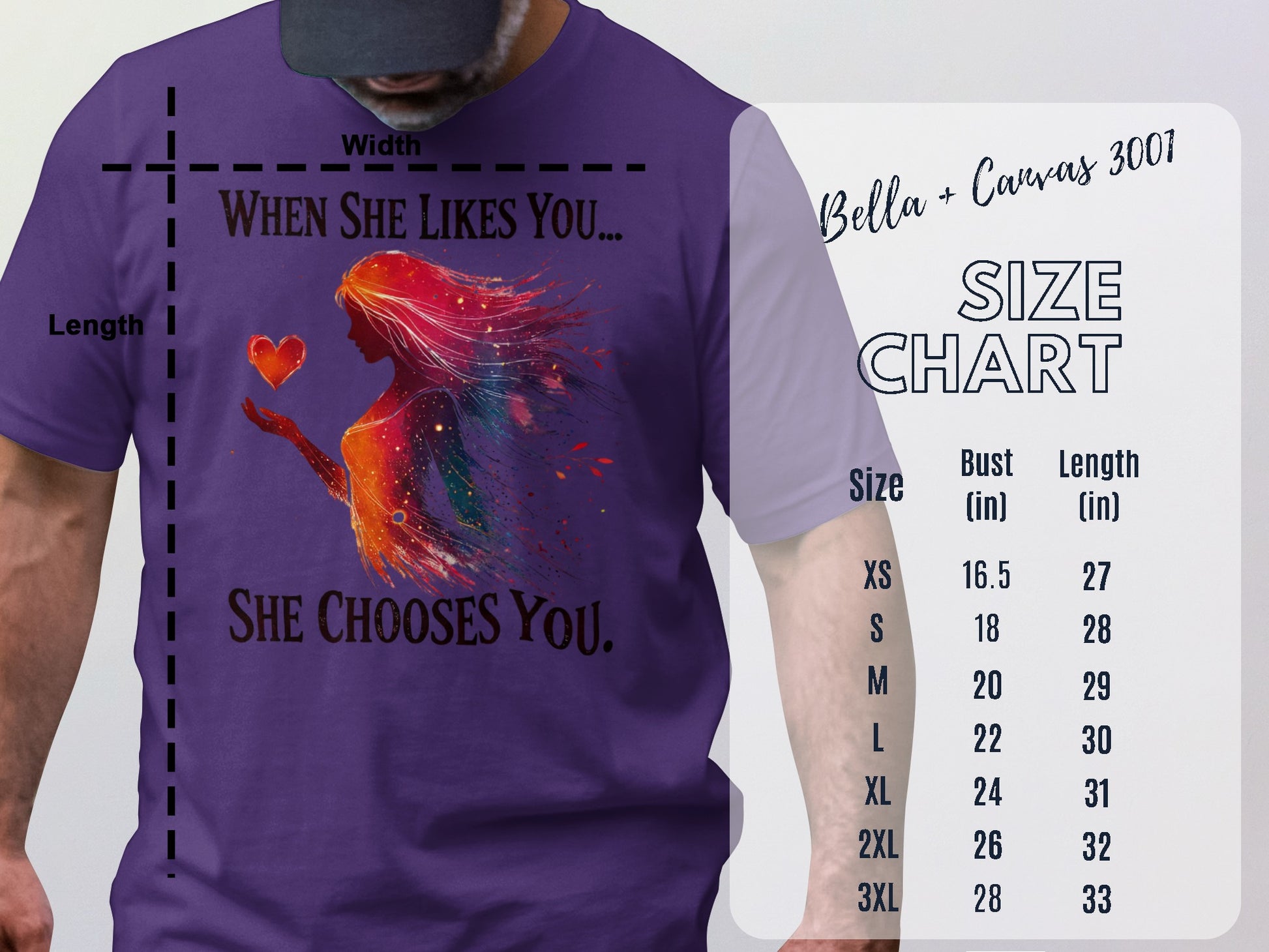 She Chooses You Heart Design T-shirt product