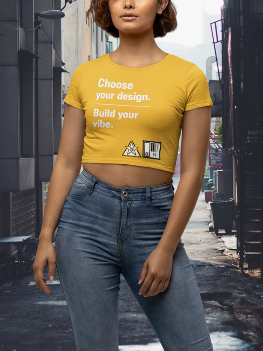 Custom Alpha Crop Top Choose Your Design Build Your Vibe for womens
