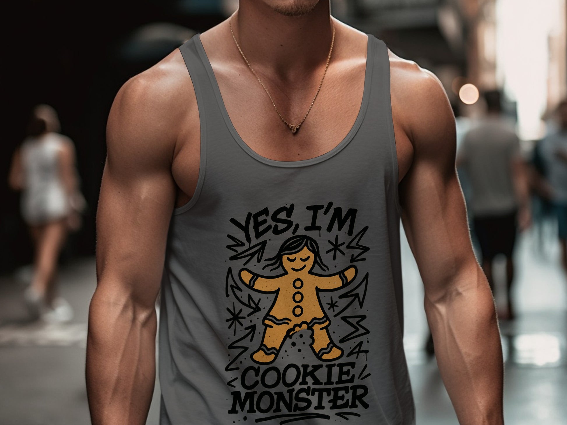 Yes I'm Cookie Monster Humorous Sleeveless Shirt product