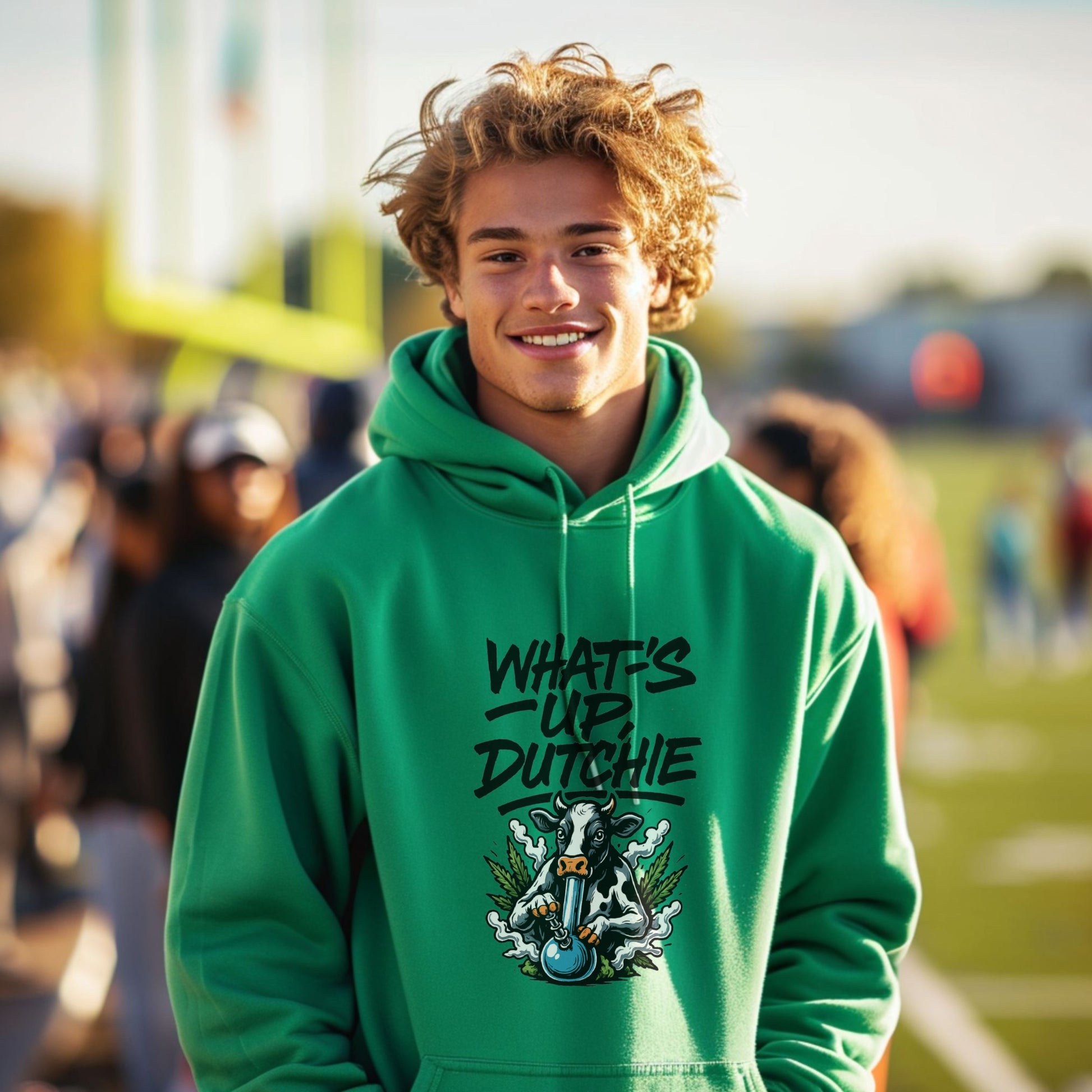 What's Up Dutchie Green Graphic Hoodie product