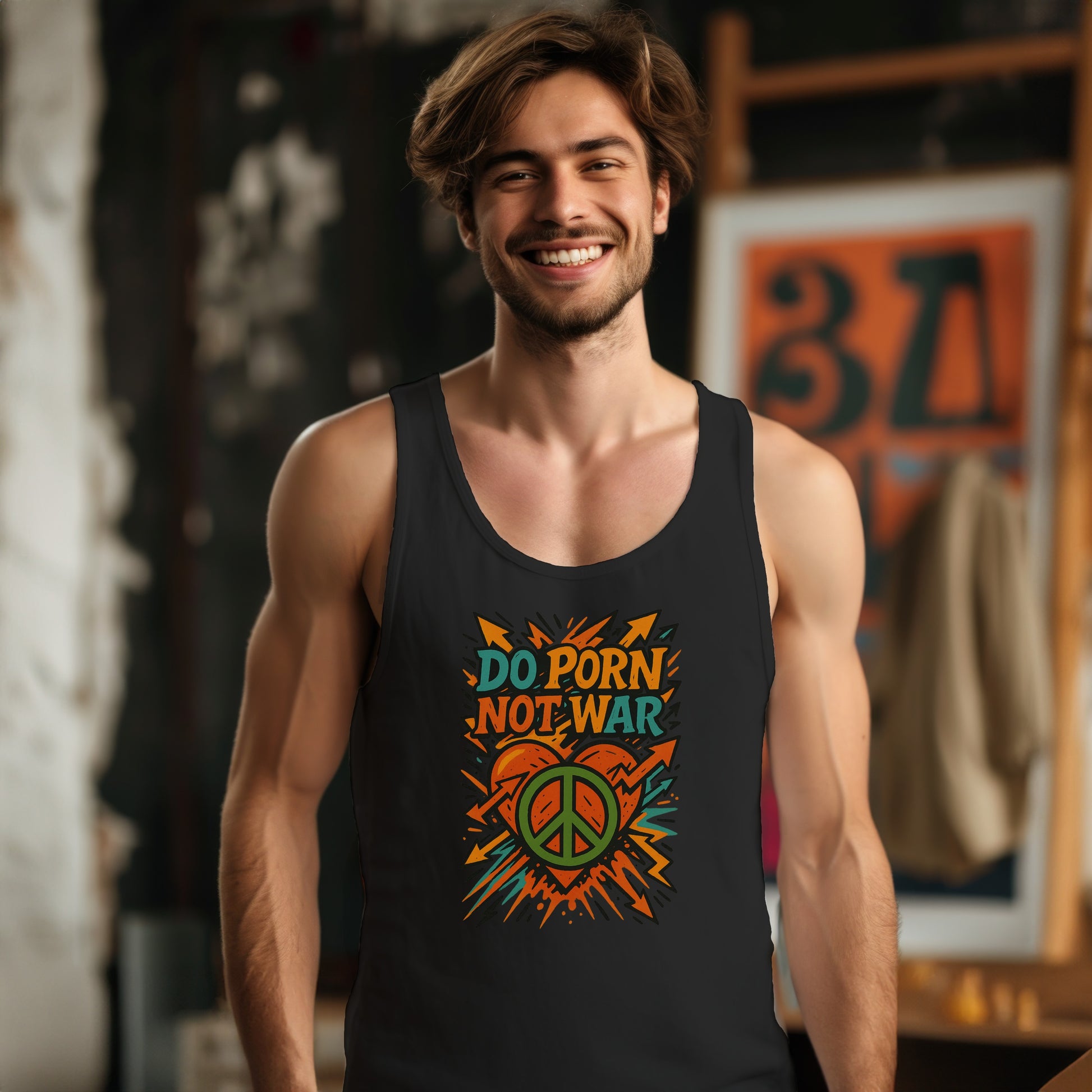 Do Porn Not War Colorful Tank Top product type