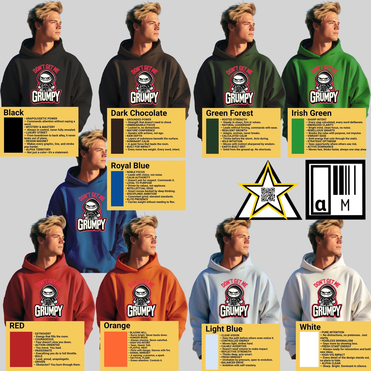 Grumpy Skull Design Comfortable Fit Hoodie product