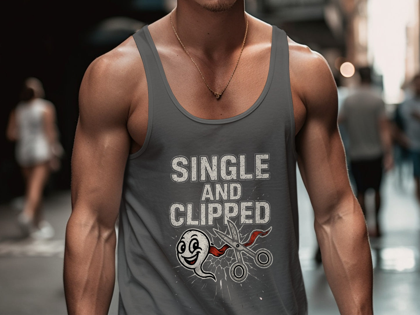 Single And Clipped Graphic Design Tank Top product