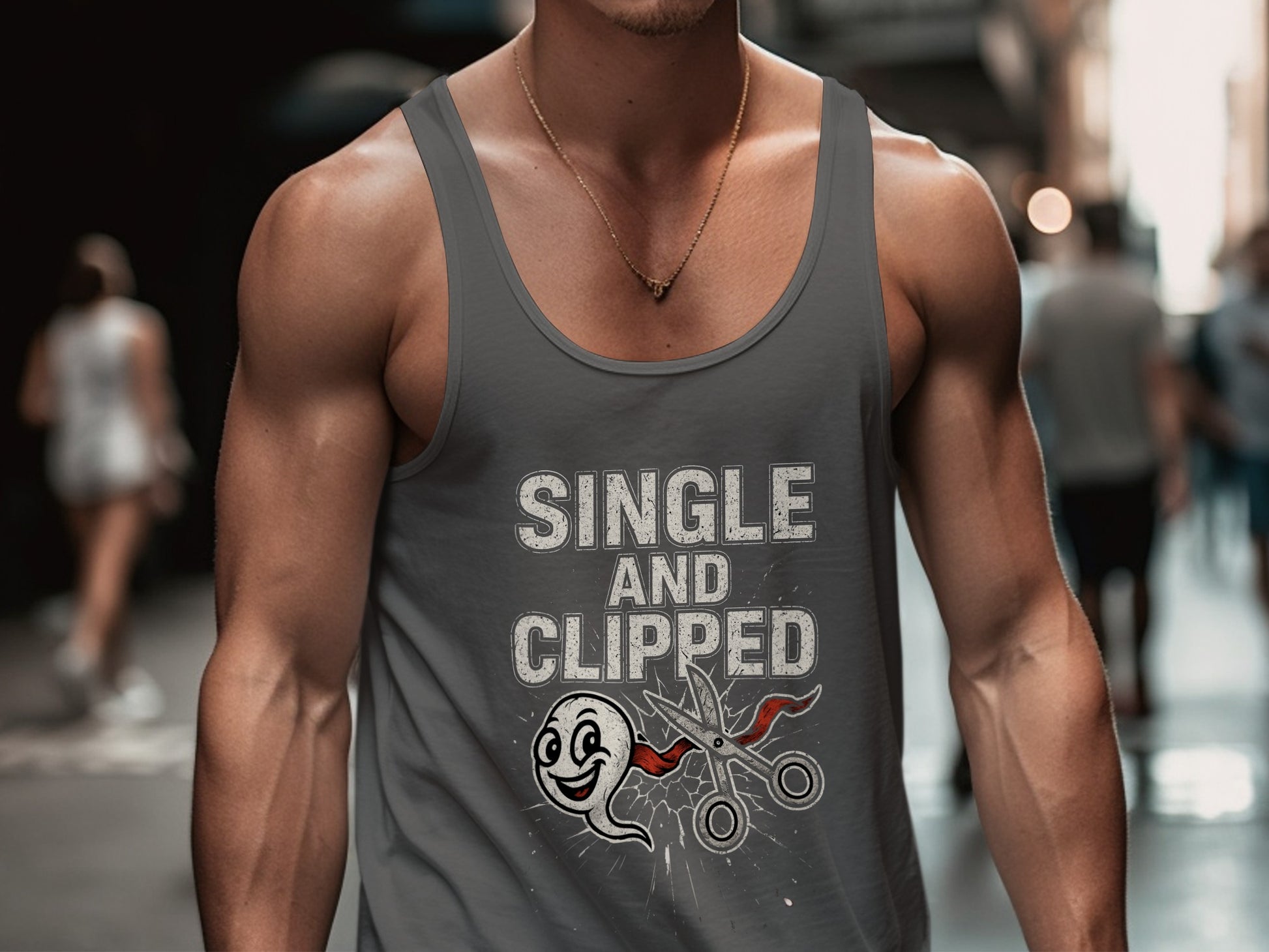 Single And Clipped Graphic Design Tank Top product